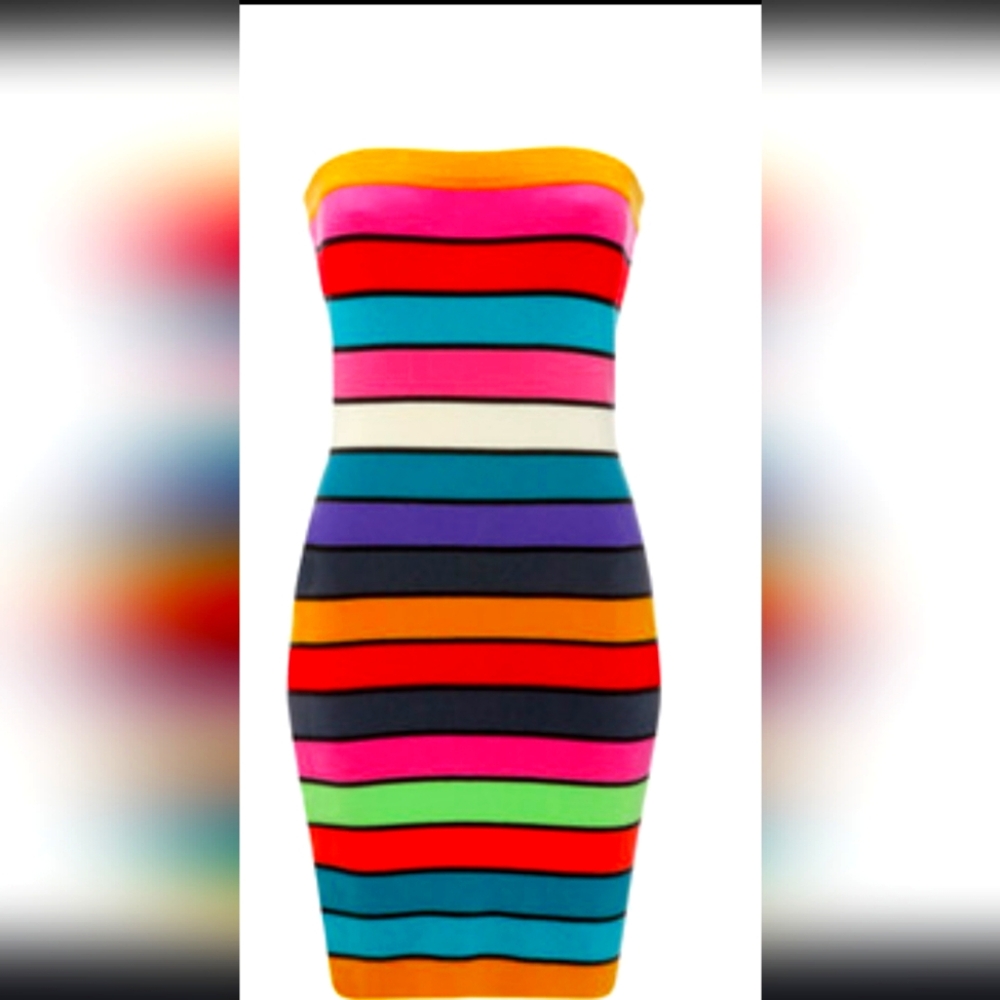 French Connection Rainbow knit dress